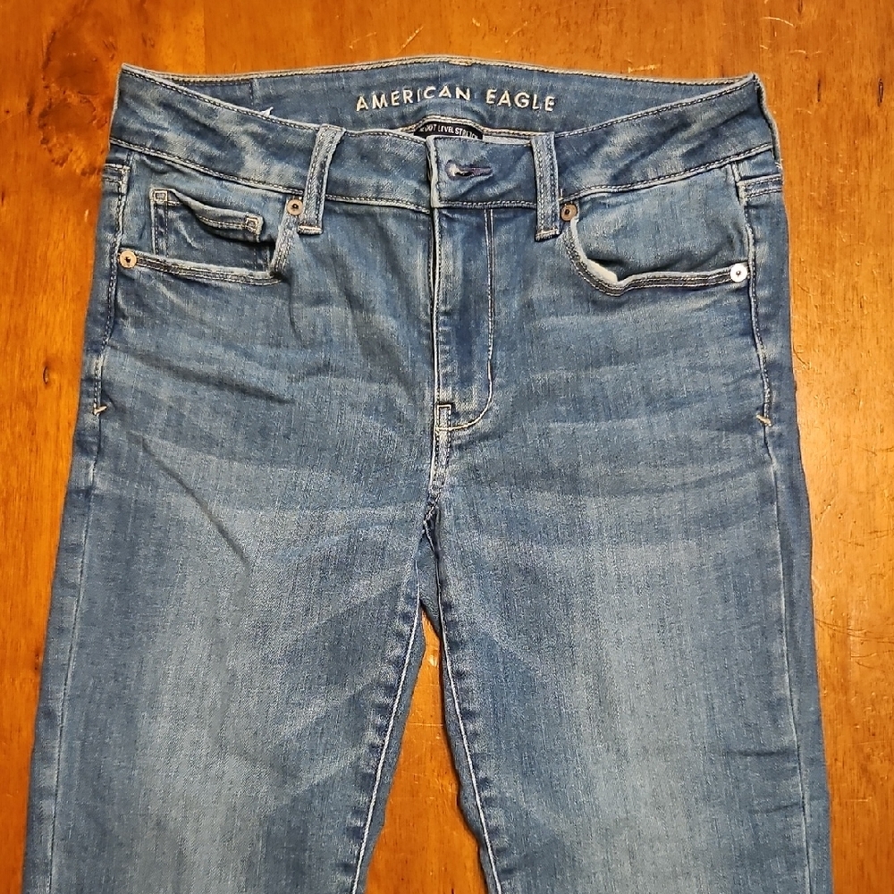 American Eagle Outfitters Women's Next Level Stretch Blue Skinny Jeans